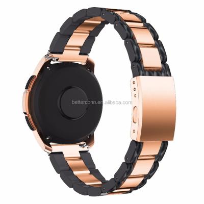 China Stainless Steel Cellulose Acetate Made Strap For Samsung Galaxy Sport Active/Gear 20mm Width With Metal Links Bracelet For Samsung Galaxy 42mm for sale