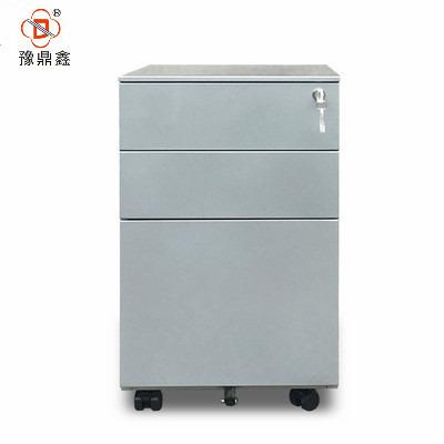 China Customized Gray Color 3 Drawer Key Lock Office Storage Cabinet Movable Metal for sale