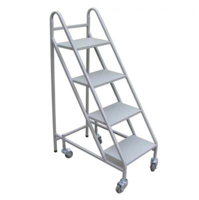 China Heavy Duty Modern Metal Bookshelf White Black Bookcase Use 4 Step Ladder for sale