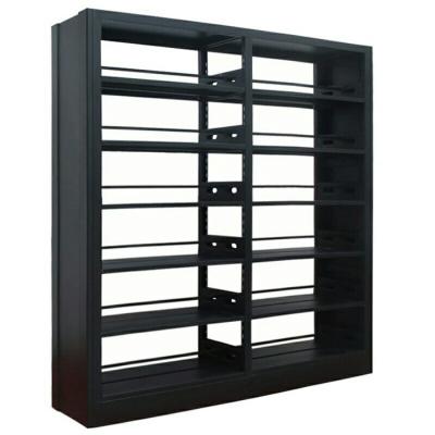 China Commercial Black Adjustable Bookshelf Furniture Cheap Black Adjustable Layers Steel Bookcase Shelf for sale