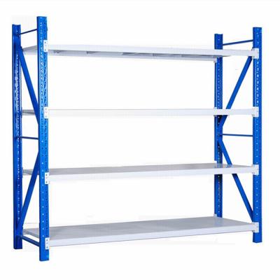 China Corrosion Protection High Capacity Warehouse Storage Rack Adjustable Metal 4 Tier Goods Shelf for sale