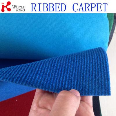 China 100% Polyester Ribbed Needle Punched Ribbed Carpet for sale