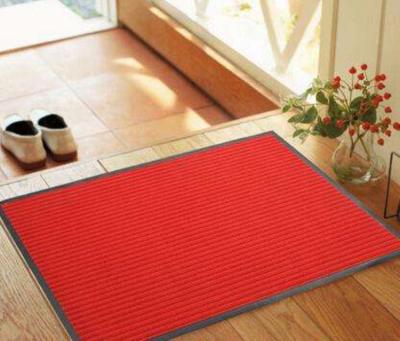 China Double Stripe Pvc Roll Mat Modern Anti-Slip Ribbed Carpet for sale