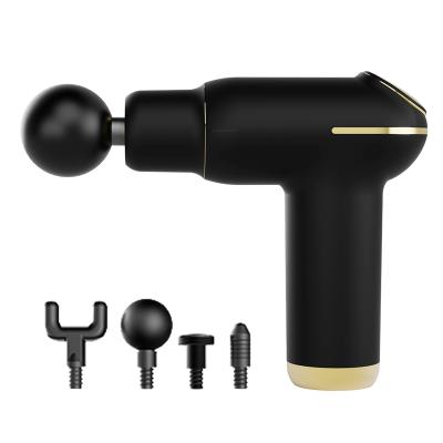 China Newest Model Body Hot Compress 5 Speed ​​Settings Mini Muscle Massage Gun With 4 Massage Heads for sale