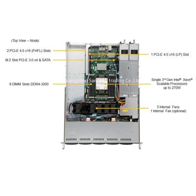 China Supermicro Sys-110p-Wtr Rack Intel Xeon Server 1u 6342 CPU 8 DIMM Slots for sale