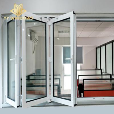 China Hot sales folding screen folding aluminum windows folding double tempered glass aluminum windows manufacture in Shanghai for sale