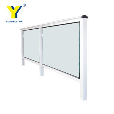 China Good Traditional Aluminum Frame Photos Frame Railing Glass For Balcony Fencing Designs Railing for sale