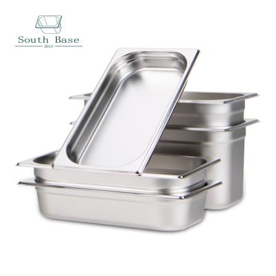 China Gastronorm food container pans, European 1/3 stainless steel hotel food pans for canteens, restaurants, cafeterias, shops, snack bars etc. for sale