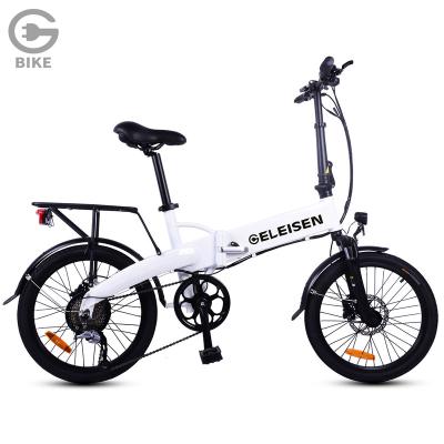 China Factory Customization 36V 350W Aluminum Alloy City Electric Bicycle GELEISEN City Mountain Ebike 20 Inch Folding Electric Bike For Adult for sale