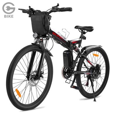 China Electric Mountain Bike GELEISEN Factory Outlet 26 Inch Double Ebike 350W Adult Electric Bicycle Folding Mountain Bike Electric Shock Absorption for sale