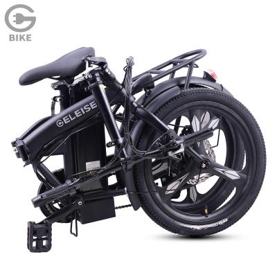 China Wholesale 36V 10Ah Electric Bicycle GELEISEN City Full Suspension Custom Electric Bicycle 350W Lithium Battery 16 Inch Electric Folding Bike for sale