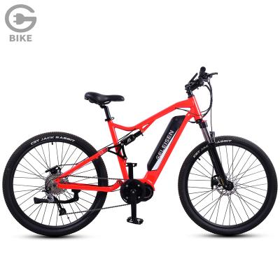 China Mountain Bike GELEISEN Hot Sale 500W Electric Suspension Electric Bike 6061 Aluminum Alloy Full 27.5 Inch Electric Mountain Bike for sale