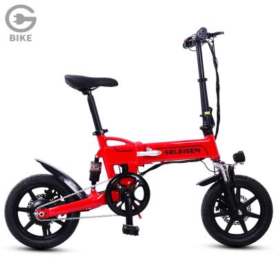 China New Arrival 2022 Mountain Electric Bicycle GELEISEN 20 Inch Folding Lithium Battery Electric Road Bike 350W 36V 10Ah Electric Bicycle For Women for sale