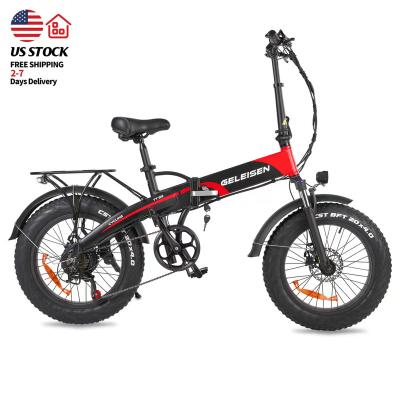 China Free Shipping Electric Mountain Bike GELEISEN USA 6061 Aluminum Alloy 48V 500W Fat Tire Electric Bike 20 Inch Electric Bike Folding For Adult for sale