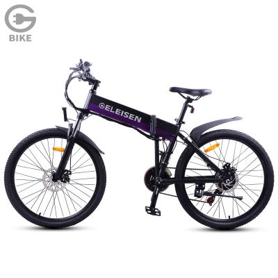 China Hot Sale Electric City Bicycle GELEISEN 20 Inch Black Folding City Electric Bike 36V 350W Aluminum Alloy Foldable Ebike Motor For Adult for sale