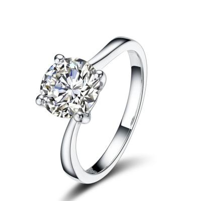 China Hot Selling Elegant Diamond Sterling Silver Women Engagement Ring For High Quality Wedding for sale