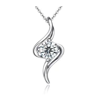 China 2021 Newest Design High Quality Hot Selling Diamond Pendant Female Chain Diamond Necklace for sale