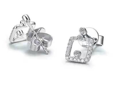 China Hot Selling Luxury Style Diamond Earrings For Women Silvery New Design High Quality for sale