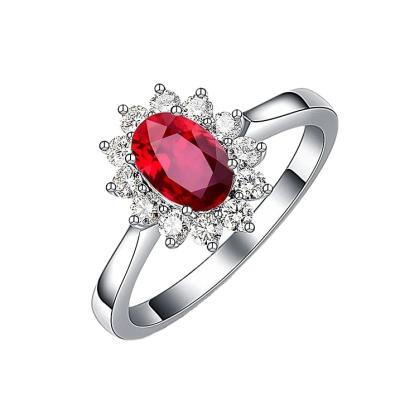 China Hot Selling Elegant Eternity Ruby Ring Sterling Rudy Ring For Women Oval High Quality 2021 for sale