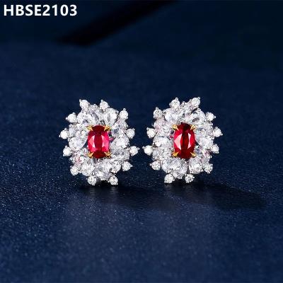 China Hot Selling Personality Ruby Earring Buckle Women Earring from Sterling Silver Earring Minimalist Wild High Quality for sale