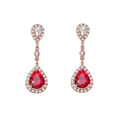 China High Quality Ruby Earrings Jewelery High Quality Ruby Earrings Earring Accessories For Women for sale