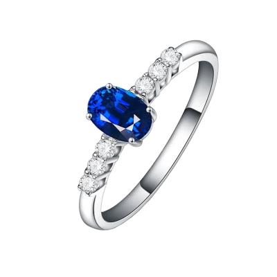 China Women Sapphire Ring Sterling Silver Sapphire Ring simple design personality style high quality 2021 for sale