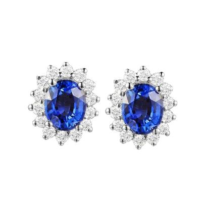 China Fashion High Quality Wholesale Sapphire Earring From Sapphire Earring Jewelry Sterling Silver From Factory High Quality for sale