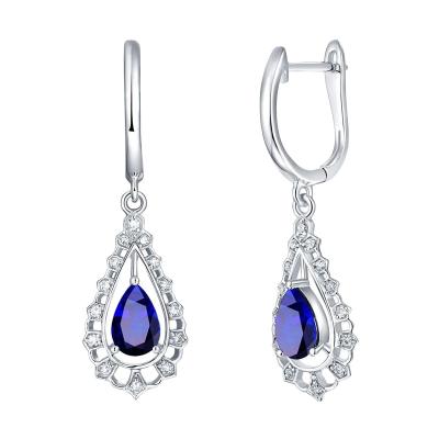 China Quality High Quality Sapphire Earrings Jewelry from Sterling Silver Sapphire Earrings Top High Quality for sale