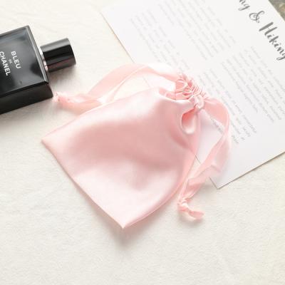 China Custom small pink black white dust bag large white black dust promotion gift promotion satin satin drawstring bag with logo for sale