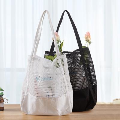 China Mesh Mesh Tote Bag Durable Net Shopping Eco-Friendly Bag Women Market Mesh Grocery Bag Reusable for sale