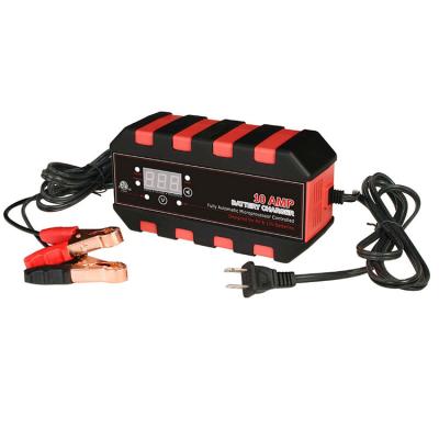 China 12v 10a Smart Electric Vehicle Motorcycle Battery Charger Pulse Repair Lead Fast Charging AC for sale