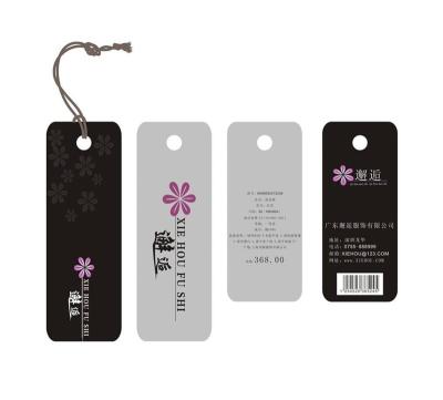 China High Quality Customized Recyled Apparel Folded Hand Tag Paper Name Tag for sale