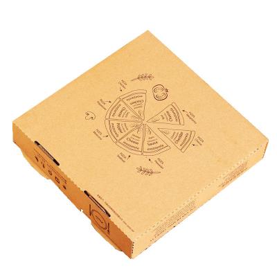 China Wholesale Disposable Fast Food Delivery Paper Packaging Reusable Biodegradable Kraft Paper Pizza Box With Custom Cartoon Pattern for sale