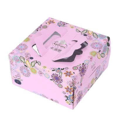 China Recyclable custom large bakery corrugated cake box with hands windowcheese cake box, cake transport box, birthday cake packaging box for sale