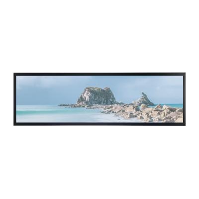 China 36 Inch Ultra Thin Wall Lcd Metal Advertising Screen Video Wedge Stretched Bar Lcd Display for sale