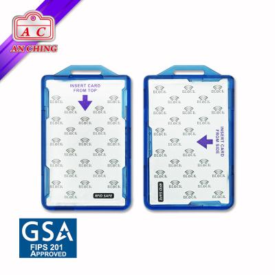 China RFID Blocking RFID Blocking ID Card Badge Holder Plastic Sleeve for sale