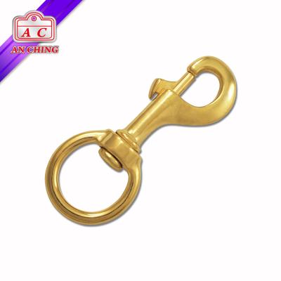 China Solid Brass Double Swivel Snap Spring Boat Hooks With Eyelet for sale