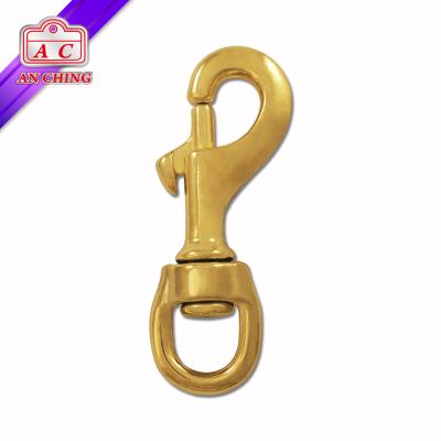 China Retail Industry Durable 76.8mm Swivel Eye Snap Hook Solid Brass for sale