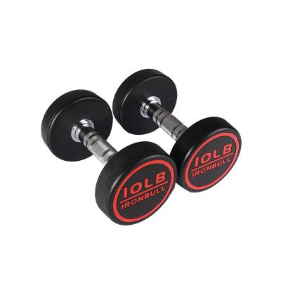 China High Quality Universal Black 5lb-100lb Gym Rubber Dumbbell for sale