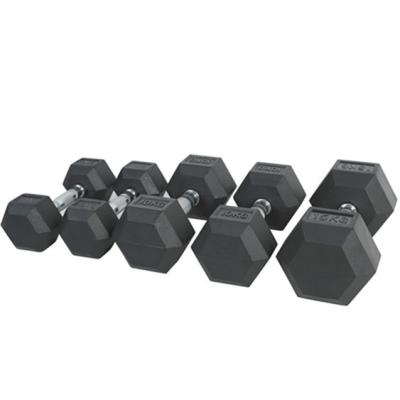 China Good Looking And Wearing Hex Dumbbells Fitness Hex Rubber Coated Dumbbell For Body Exercise for sale