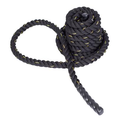 China Gym Power Battle Training Rope 25mm38mm50mm Heavy Duty Comfortable Grip Durable High Strength Polyester Strand Twisted Polyester Fitness Rope Webbing Rope for sale