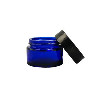 China 50g Personal Care Pack Blue Cosmetic Skin Care Cream Container With Cap for sale