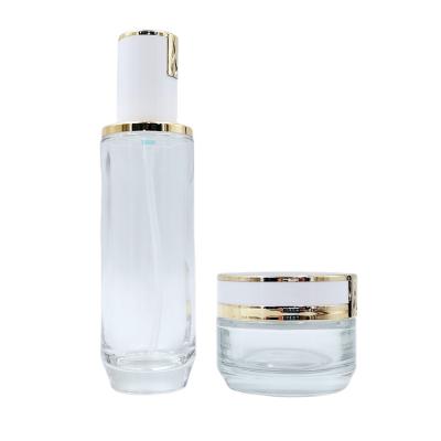 China Personal Care 30g 50g Cosmetic Packaging Clear Glass Jar For Face Cream for sale