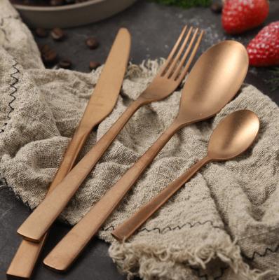 China China NEWTO Stainless Steel Gold Cutlery Set Brush polish /Flatware Set/Kitchen Household Items for sale