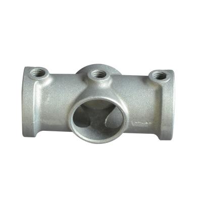 China Safety railings; line-by-line scrolling; fencing 3/4 inch 2 socket cross flange high quality aluminum head pipe fittings with screws for sale