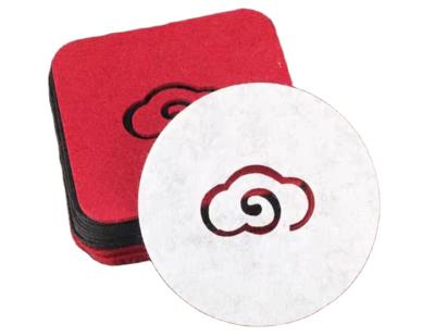 China Sustainable Hot Sale Simple Design Absorbent Round Beverage Felt Cup Coasters With Stand for sale