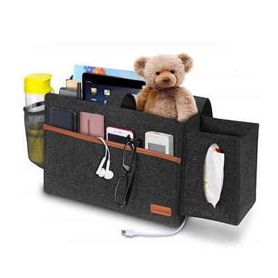 China Viable newcomer felt bedside storage bag in 2022, multi-pocket sofa storage bag for sale