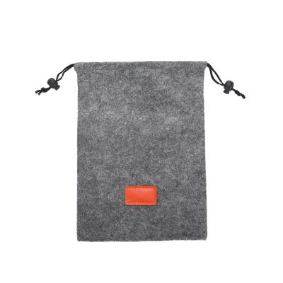 China Sustainable High Volume Customizable Travel Home Waist Bag Black Finish Gray Felt Storage Bag for sale