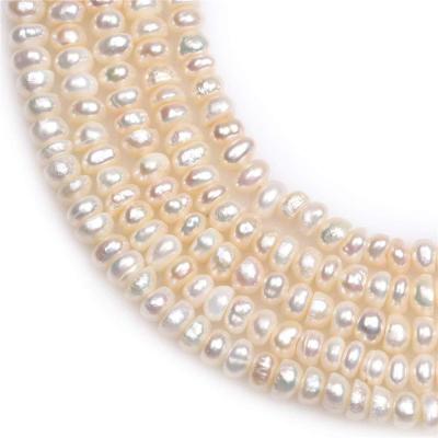 China Decoration Freshwater Cultured Pearl Beads For Jewelry Making Natural Gemstone White Freeform Rondelle Heishi Spacer for sale