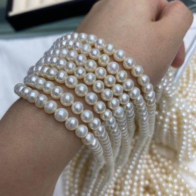 China Jewelry Making 3-4.4-5.5-6.6-7mm Round Bottom Rice Potato Loose Jewelry Beads Natural Freshwater Pearls for sale